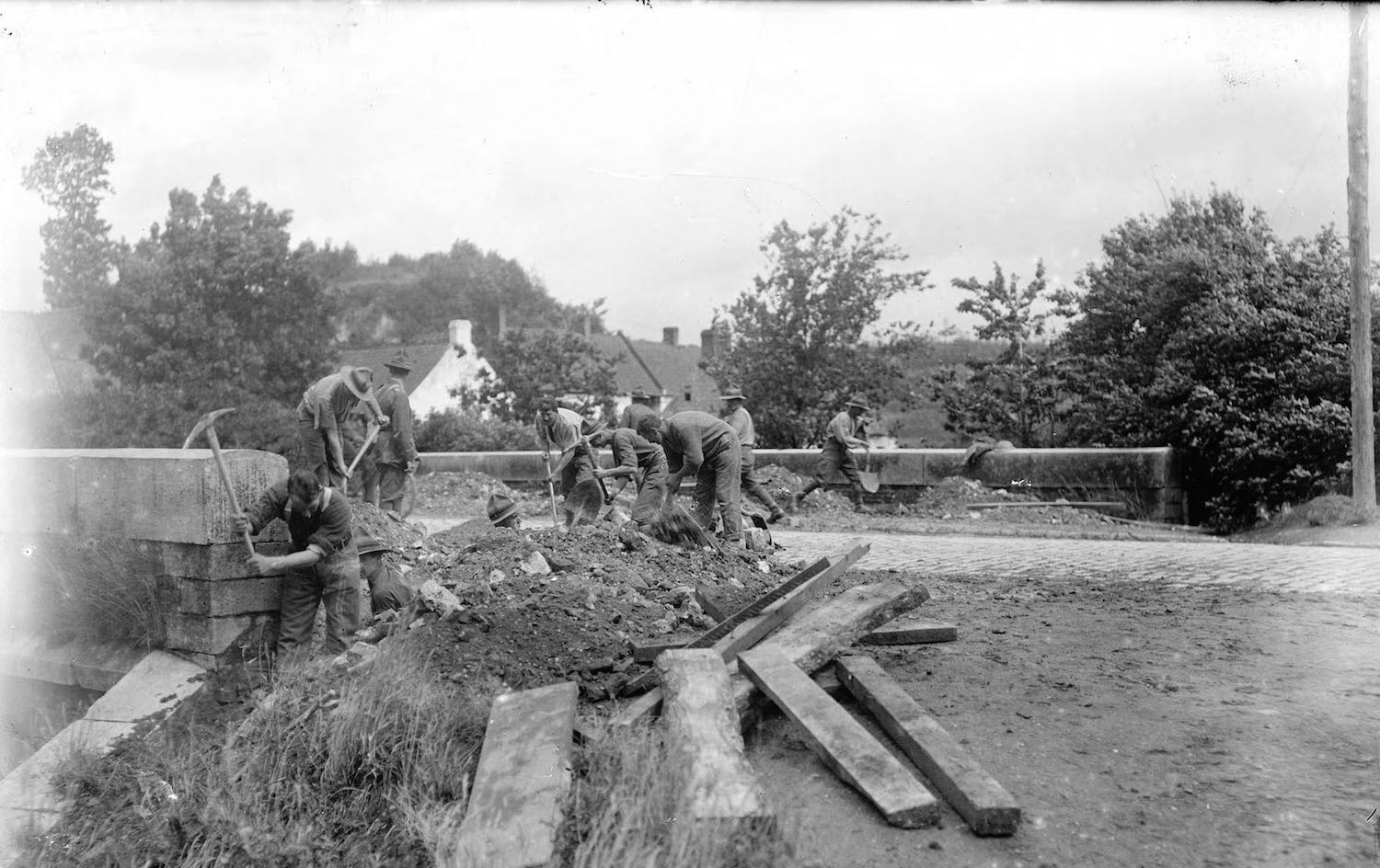 With the German spring offensive, the tunnellers placed mines under the bridge of Etrun